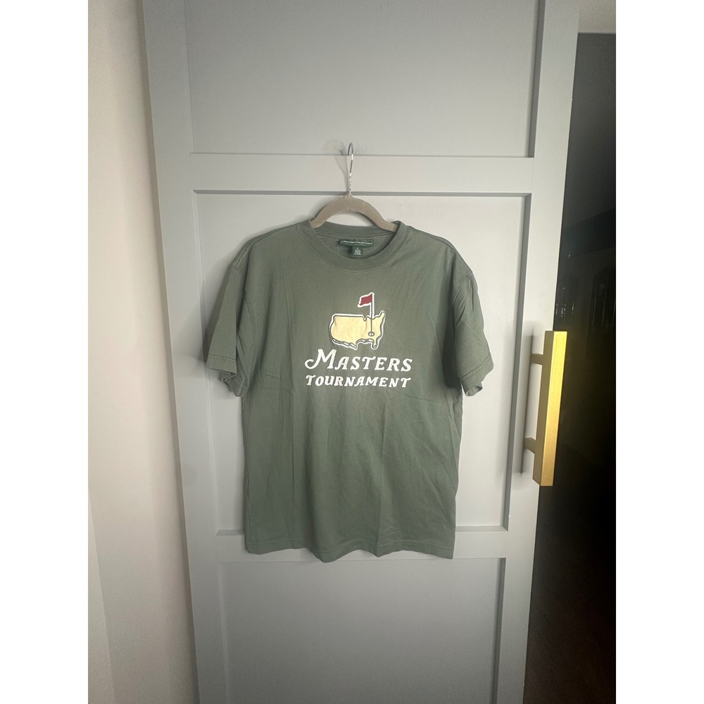 Masters Collection Tournament Golf T-Shirt Green Embroidered Logo Mens S Cotton